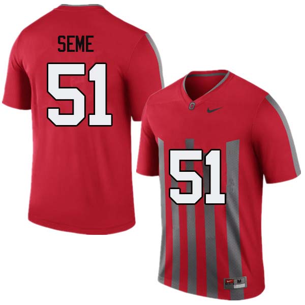 Men #51 Nick Seme Ohio State Buckeyes College Football Jerseys Sale-Throwback
